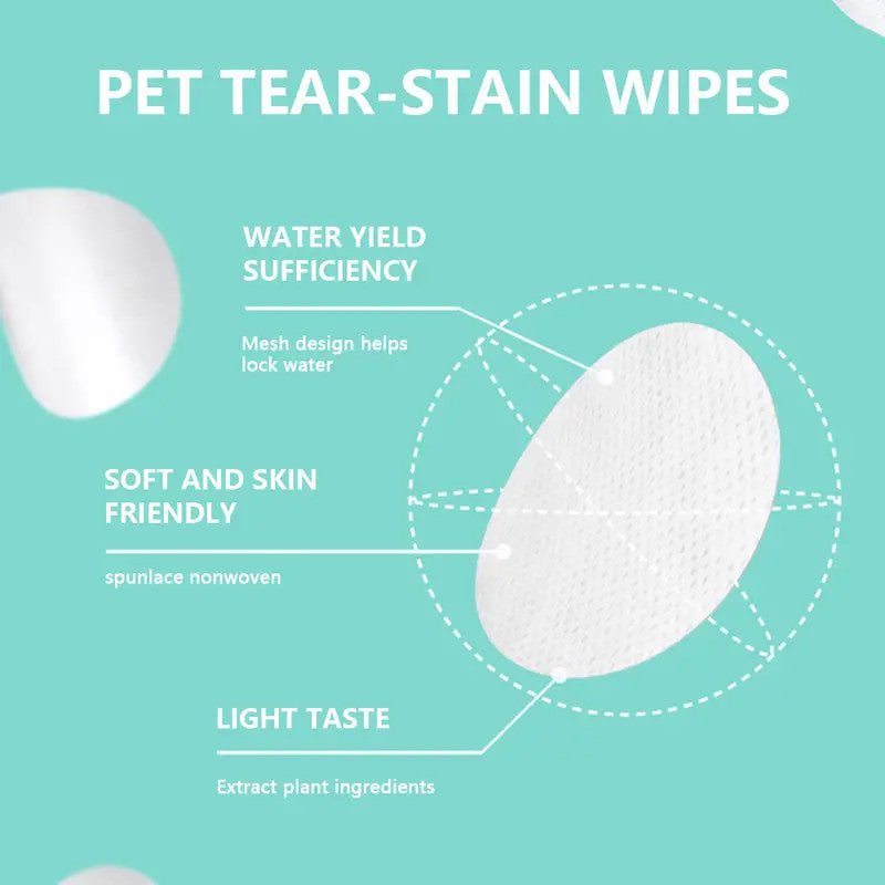 130pcs Pet Cleaning Tear Marks Wipes, Cleaning Eyewash, Universal Wipes - Pawtique