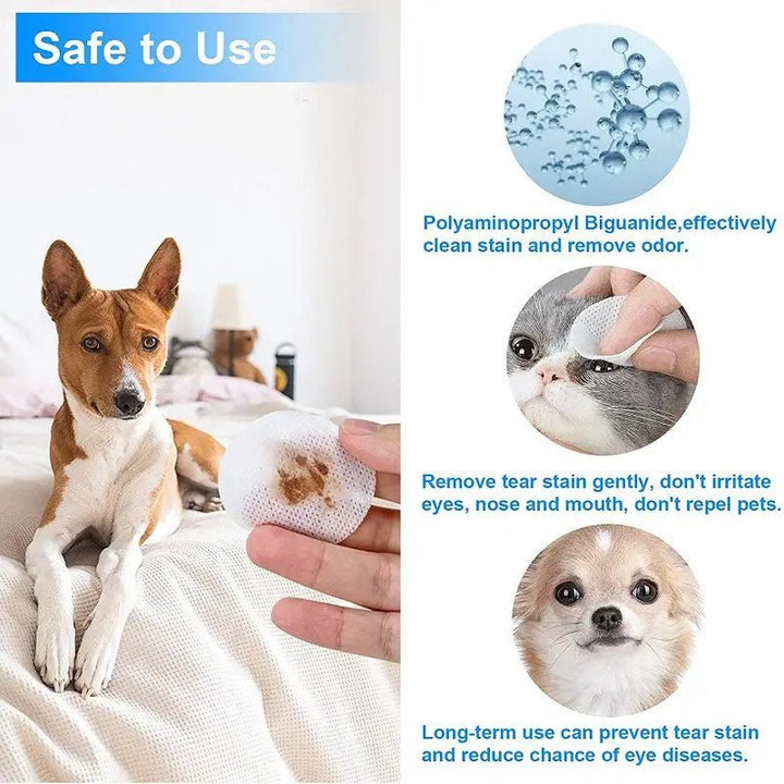 130pcs Pet Cleaning Tear Marks Wipes, Cleaning Eyewash, Universal Wipes - Pawtique