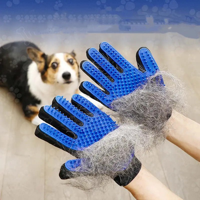 1pair Pet Grooming Glove - Gentle Hair Remover Brush For Dogs And Cats - Massages And Stimulates Circulation - Easy To Use And Clean - Pawtique