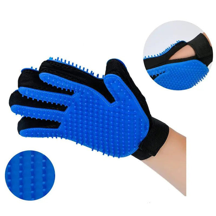 1pair Pet Grooming Glove - Gentle Hair Remover Brush For Dogs And Cats - Massages And Stimulates Circulation - Easy To Use And Clean - Pawtique