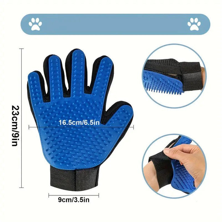 1pair Pet Grooming Glove - Gentle Hair Remover Brush For Dogs And Cats - Massages And Stimulates Circulation - Easy To Use And Clean - Pawtique