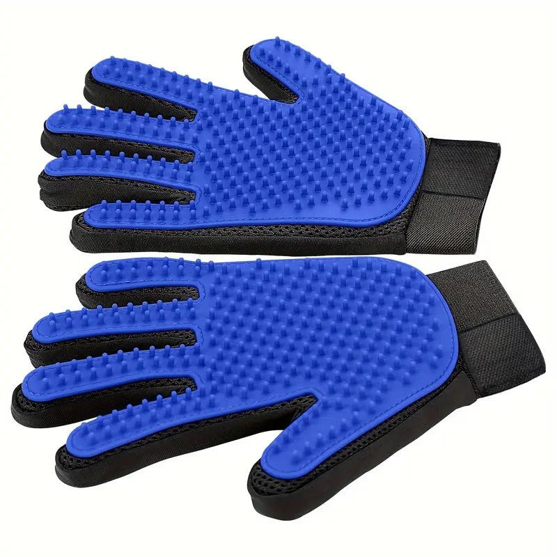 1pair Pet Grooming Glove - Gentle Hair Remover Brush For Dogs And Cats - Massages And Stimulates Circulation - Easy To Use And Clean - Pawtique