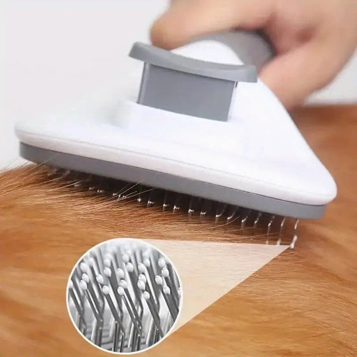 1pc Pet Massage Comb, Pet Brush For Shedding And Grooming, One - click Removes Loose Undercoat Gently Tool For Dog And Cat Grooming Tool - Pawtique