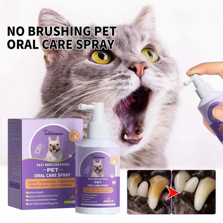 50ml Pet Oral Cleanse Spray Dogs Mouth Fresh Teeth Clean Deodorant Prevent - Pawtique