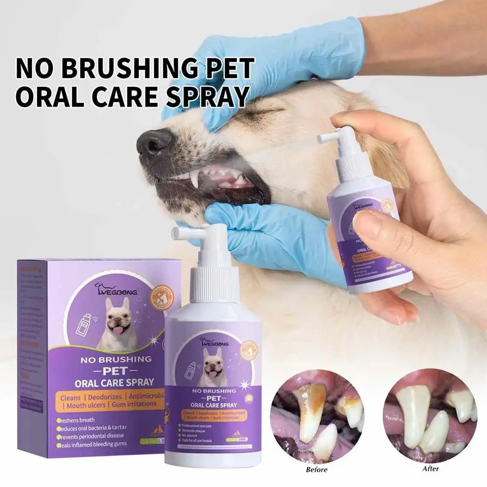 50ml Pet Oral Cleanse Spray Dogs Mouth Fresh Teeth Clean Deodorant Prevent - Pawtique