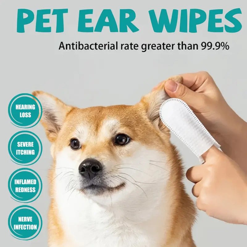 50pcs Pet Ear Cleaning Finger Cover, Dog Ear Mite Earwax Removal - Pawtique