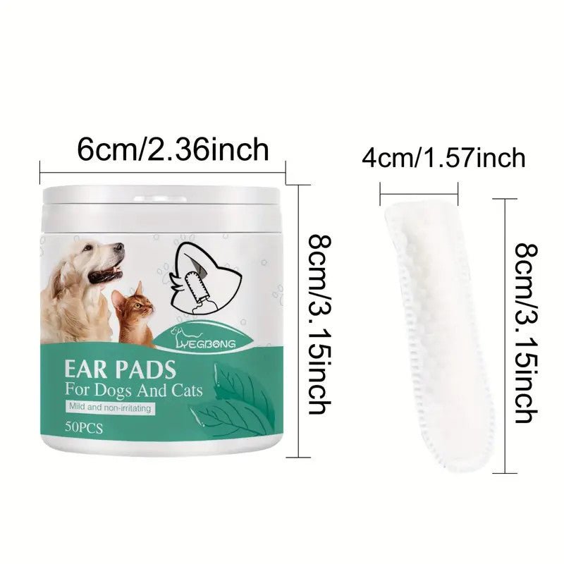 50pcs Pet Ear Cleaning Finger Cover, Dog Ear Mite Earwax Removal - Pawtique