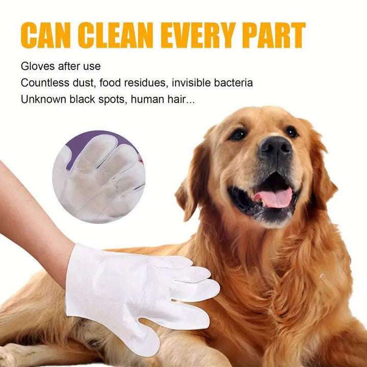 6pcs/30pcs Pet Disposable Cleaning Gloves, Non - Woven Dog Wash Free Wipes Cleaning Massage Gloves - Pawtique