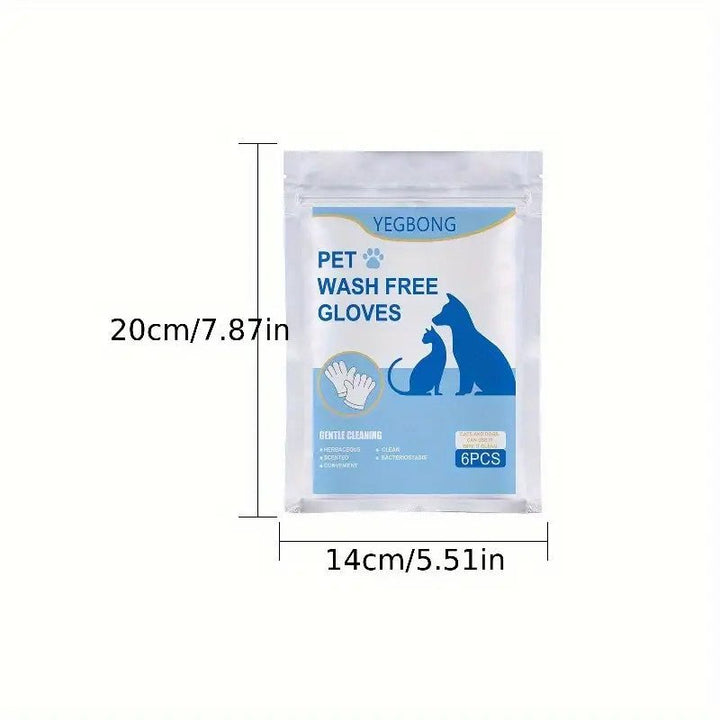 6pcs/30pcs Pet Disposable Cleaning Gloves, Non - Woven Dog Wash Free Wipes Cleaning Massage Gloves - Pawtique