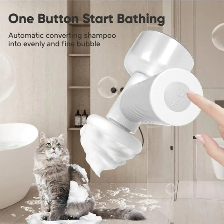 Automatic Pet Bath Machine Bubbler Cat and Dog Bath Bath Rubbing Massage Brush Bubble Machine - Pawtique