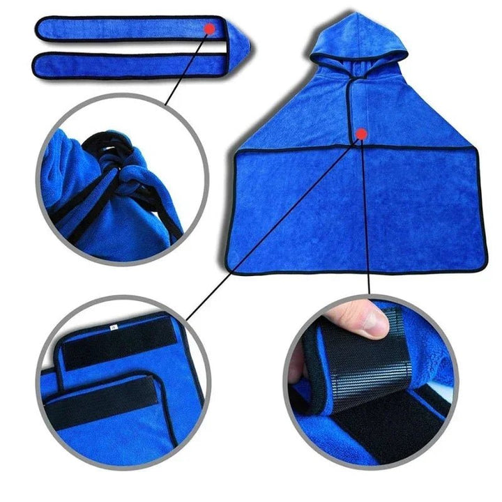 Bathrobe Microfiber dry Quickly Full Coverage with Hat - Pawtique