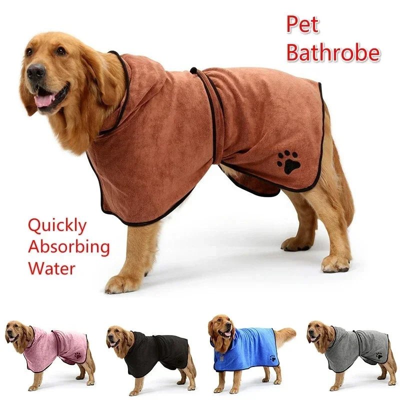 Bathrobe Microfiber dry Quickly Full Coverage with Hat - Pawtique