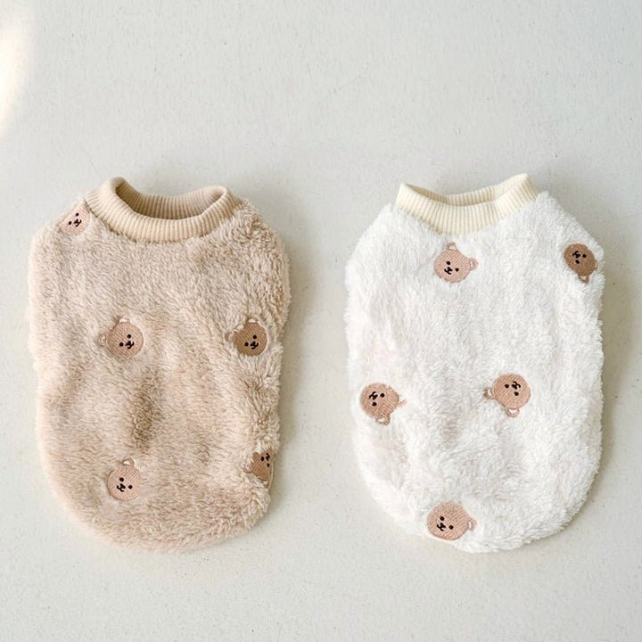 Bear Printed Fleece Soft Dog Cat Sweater - Pawtique