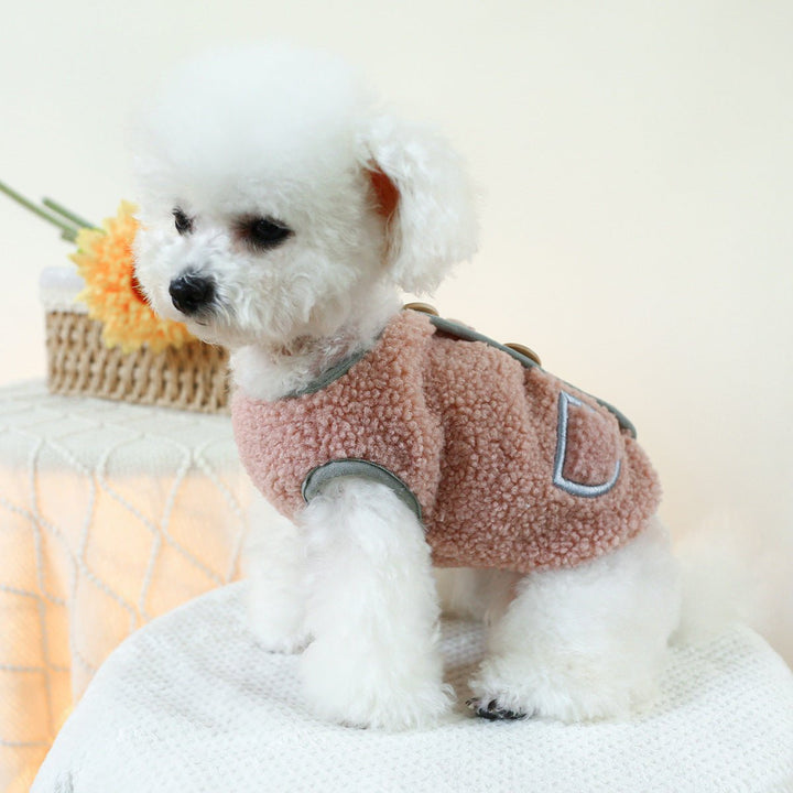 Buttoned Pocket Fleece Dog Jacket Vest - Pawtique