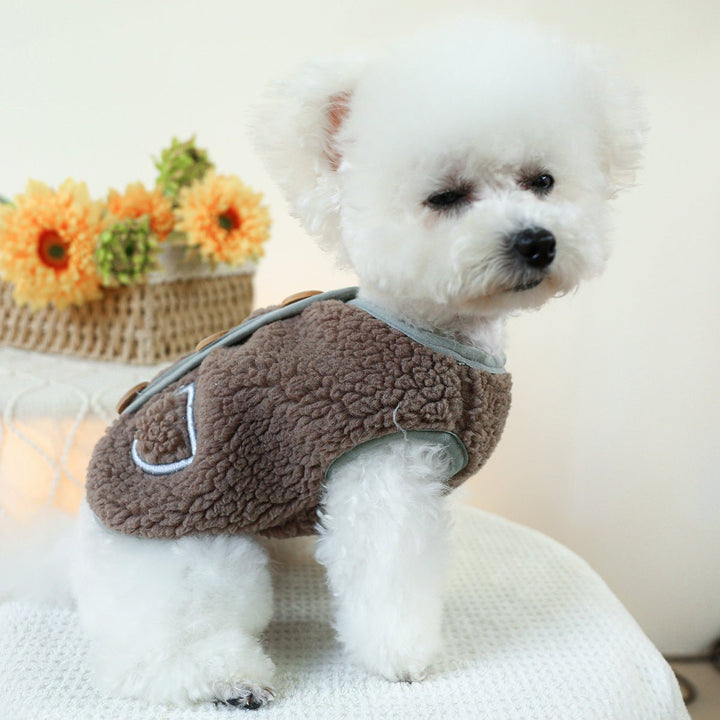 Buttoned Pocket Fleece Dog Jacket Vest - Pawtique