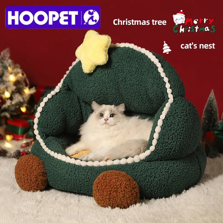 Christmas Tree Removable and Washable Semi - Enclosed Bed - Pawtique