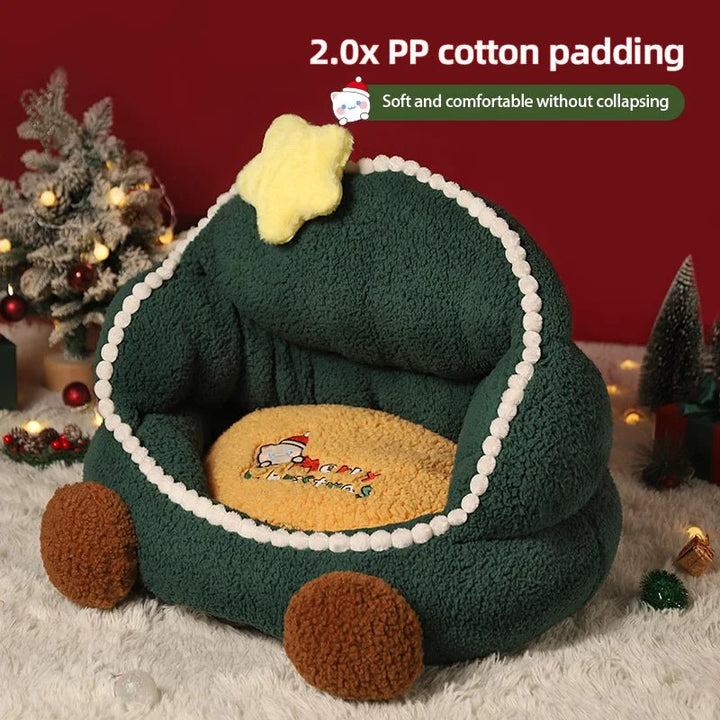 Christmas Tree Removable and Washable Semi - Enclosed Bed - Pawtique