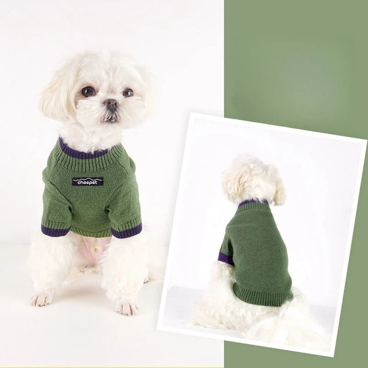 Color Two - Legged Sweater Autumn Winter Warm Pet Small Dog Puppy Sweater - Pawtique