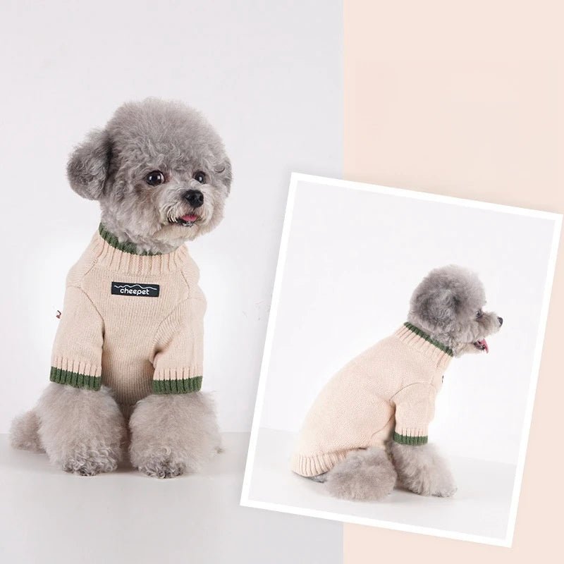 Color Two - Legged Sweater Autumn Winter Warm Pet Small Dog Puppy Sweater - Pawtique