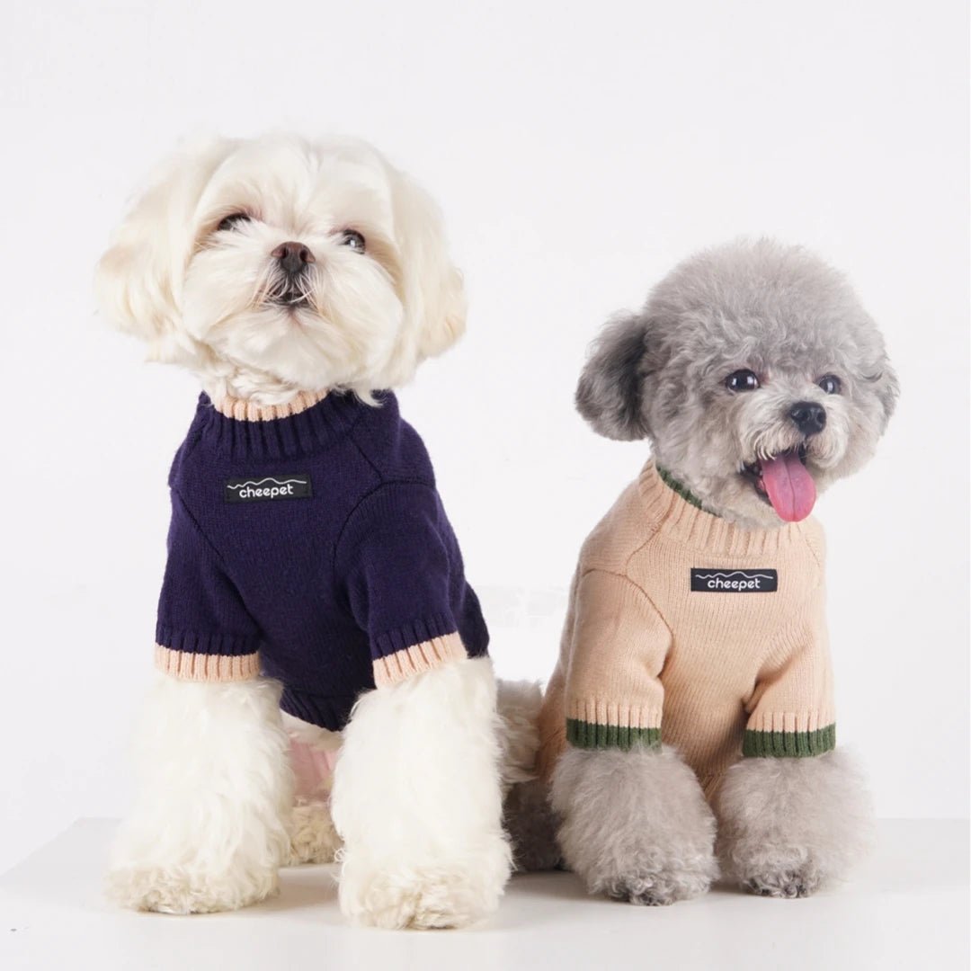 Color Two - Legged Sweater Autumn Winter Warm Pet Small Dog Puppy Sweater - Pawtique