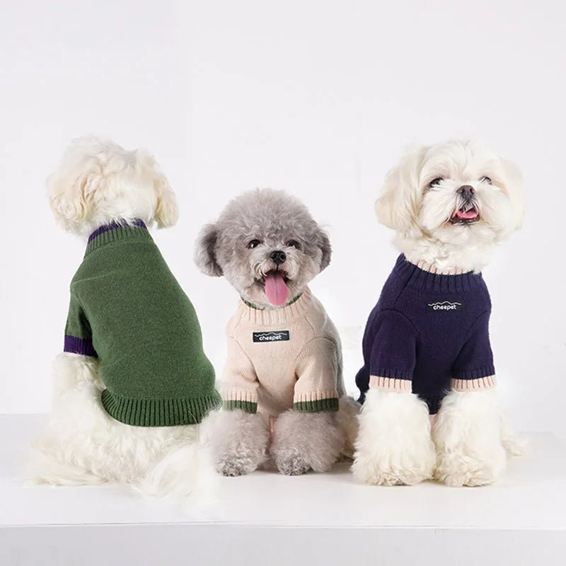 Color Two - Legged Sweater Autumn Winter Warm Pet Small Dog Puppy Sweater - Pawtique