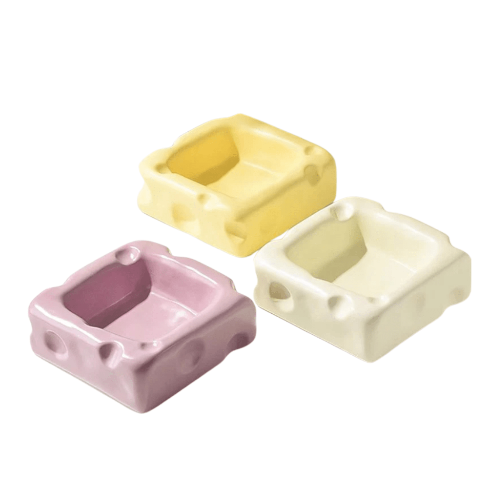 Cute Ceramic Pet Bowl with Cheese Shape - Pawtique