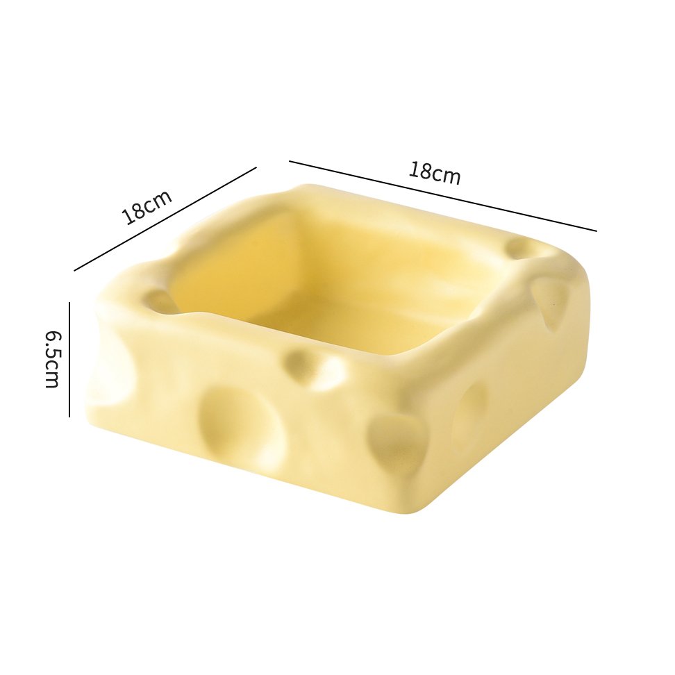 Cute Ceramic Pet Bowl with Cheese Shape - Pawtique