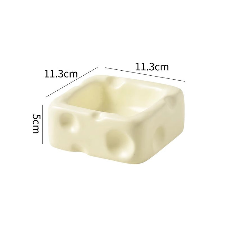 Cute Ceramic Pet Bowl with Cheese Shape - Pawtique