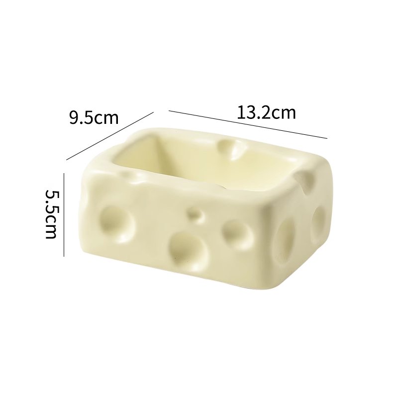 Cute Ceramic Pet Bowl with Cheese Shape - Pawtique