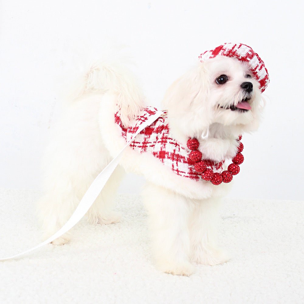 Furry Dog Cape Harness with Leash&Hat - Pawtique