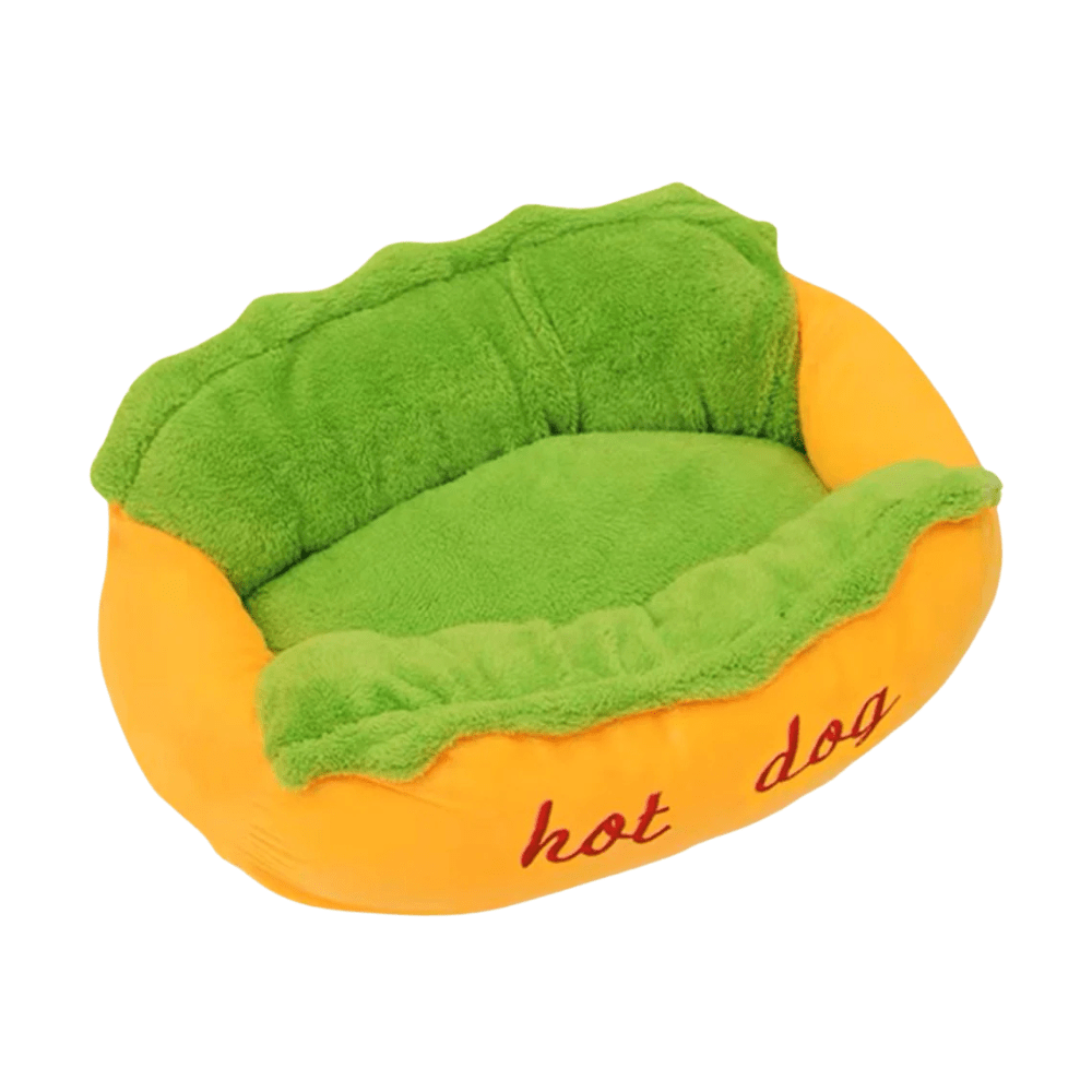 Hot Dog Dog Bed With Bolsters - Pawtique