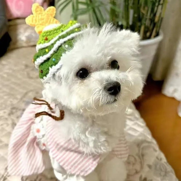 Knitted Handmade Christmas Tree Hat - Pawtique