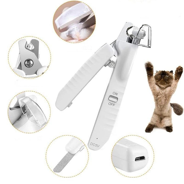 Nail clippers with LED light illuminate blood line finger and nail file - Pawtique