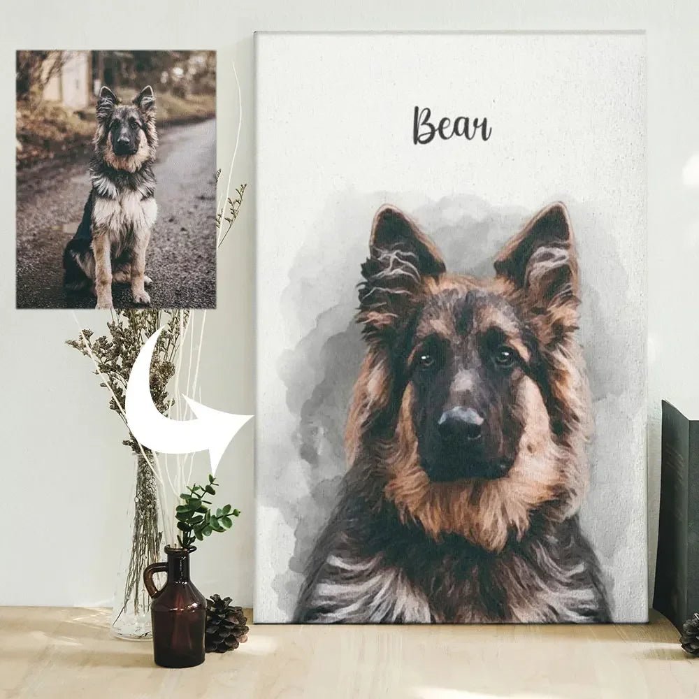 Personalized Pet Portrait Canvas - Custom Pet Art Print for Christmas & Home Décor 🎨🐾 - Pawtique