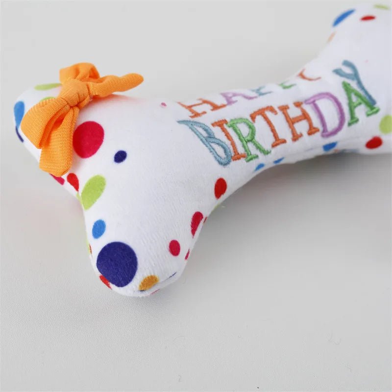 Pet Dog Toy Cute Birthday Cake Squeaky Toys Bite Resistant Bone Shape Stuffed Toy Cat Puppy Chew Toy Interactive Dog Accessories - Pawtique