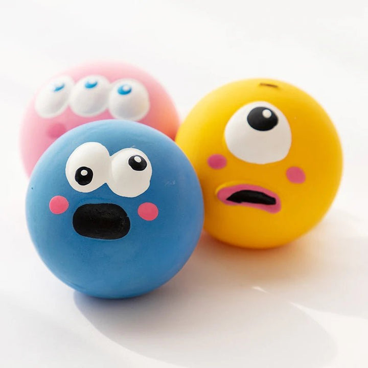 Pet Squeaky Toys Chewing Rubber Ball 1 Set (3 pcs) - Pawtique