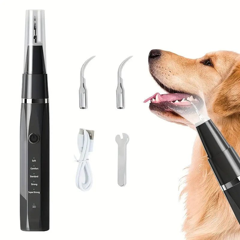 Pet Teeth Cleaning Kit With LED Light For Dogs, 5 Modes For Teeth Care To Remove Stains Calculus, Dog Toothbrush Plaque And Tartar Remover - Pawtique