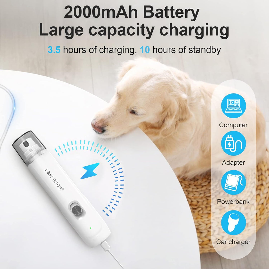 Rechargeable Pet Nail Grinder: Powerful, Low - Noise Grooming Tool for Dogs & Cats - Pawtique