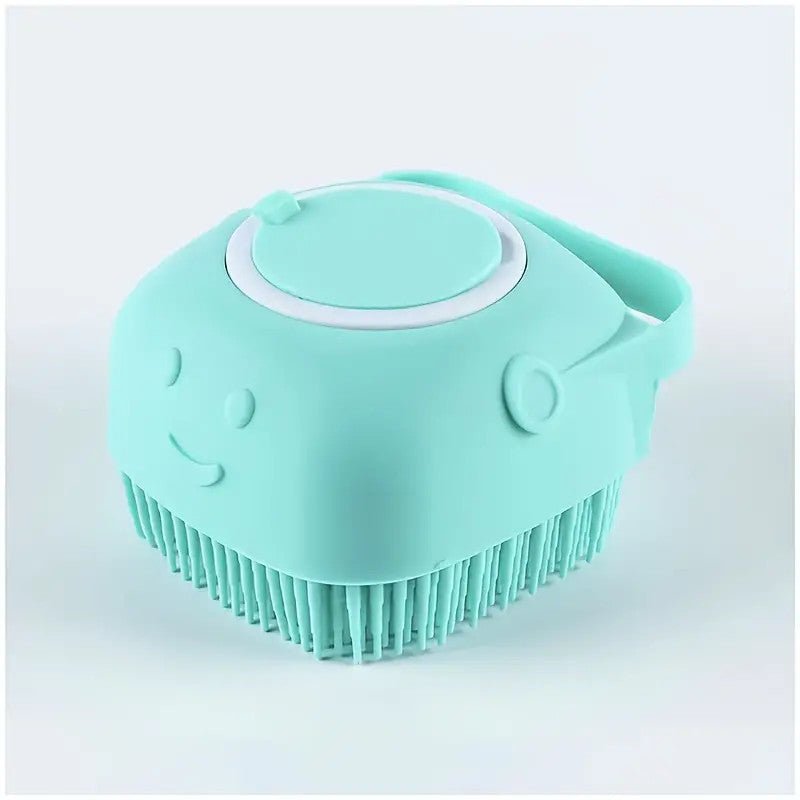 Shampoo Brush, Silicone Massage Rubber Bath Comb With Shampoo Storage Grooming Tool - Pawtique