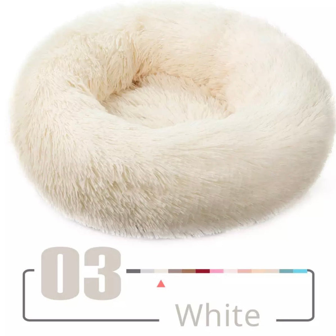 Solid Color Round Plush Dog Cat Bed - Pawtique