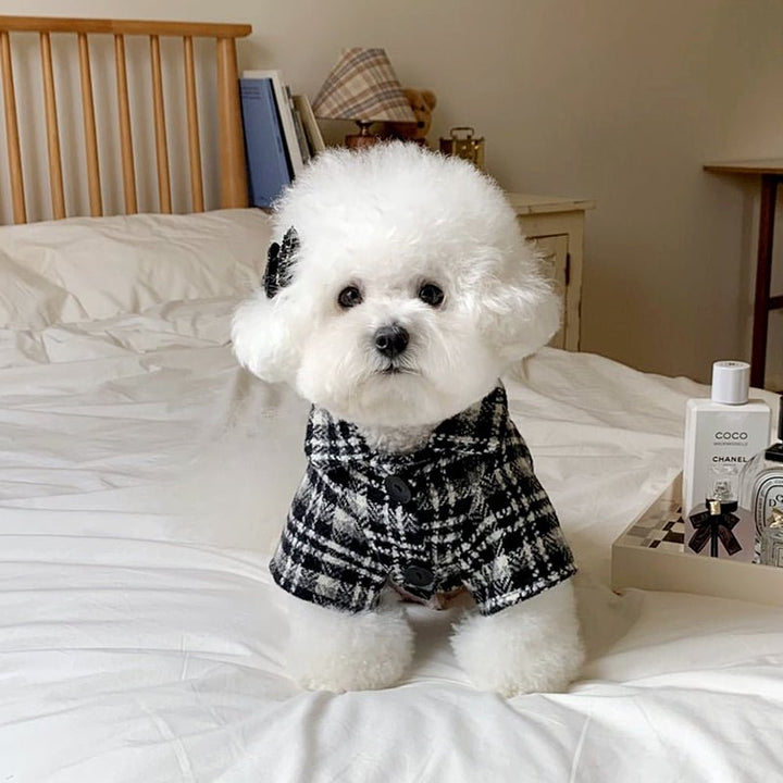 Sweet Houndstooth Printed Dog Dress/T - shirt - Pawtique