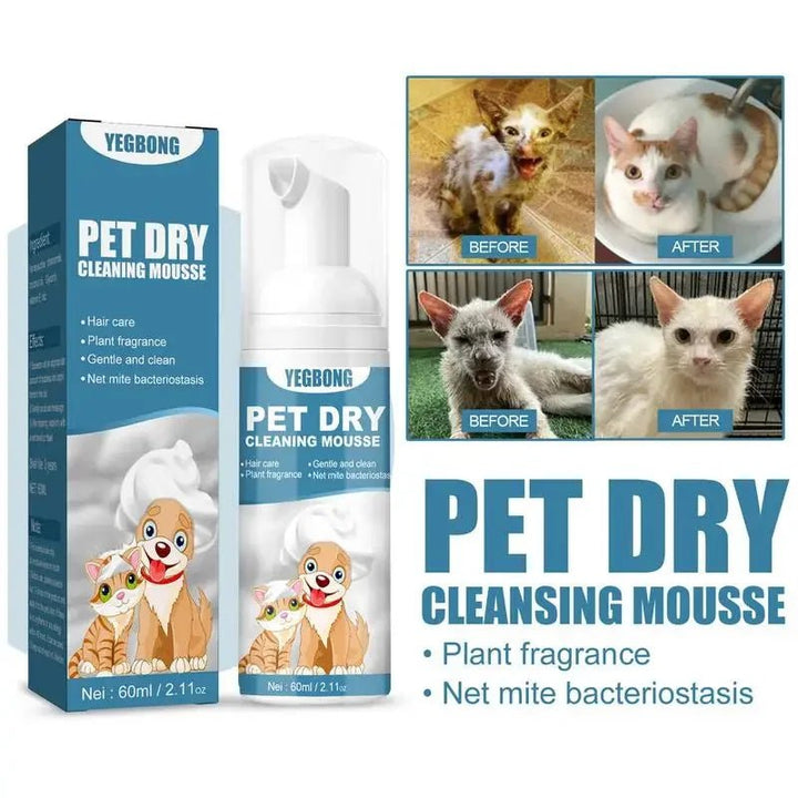 Waterless Cat Dog Shampoo No Rinse Dogs Cats Cleaning Mousse Pet Grooming Supplies for Safe Bathless Cleaning Odor Eliminator - Pawtique