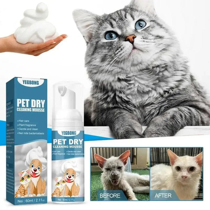 Waterless Cat Dog Shampoo No Rinse Dogs Cats Cleaning Mousse Pet Grooming Supplies for Safe Bathless Cleaning Odor Eliminator - Pawtique