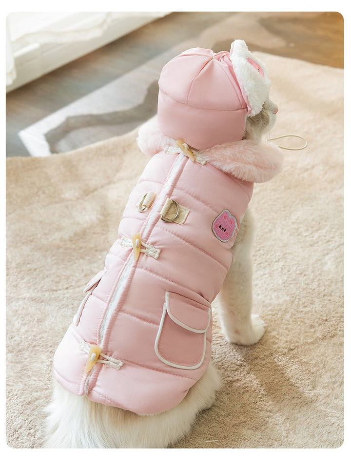 Winter Pet Jacket with Buttoned Turn - down Collar for Dogs and Cats - Pawtique